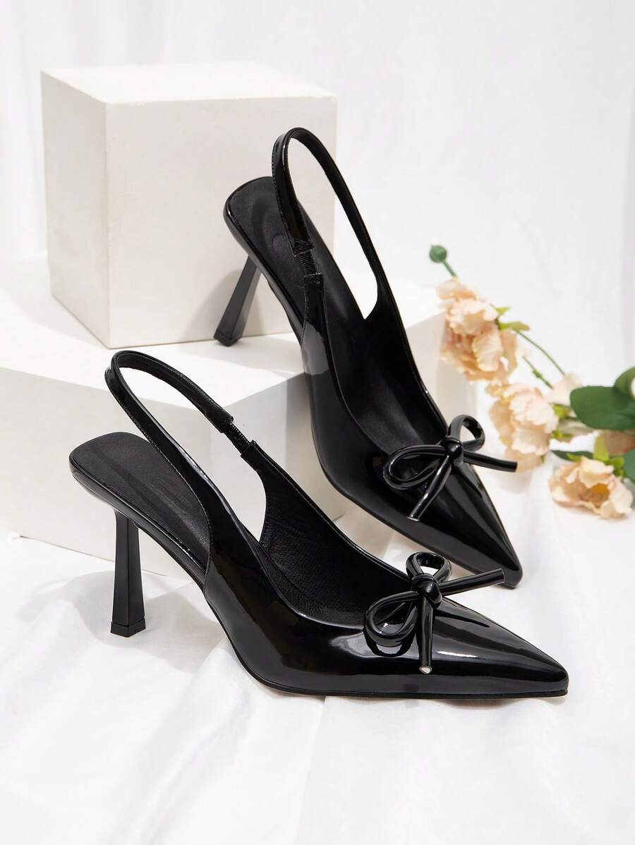 CUCCOO CHICEST Women's Back-Strap Butterfly Decor Lolita Style High Heel Pumps, Wine Red For Christmas - Black - View 1