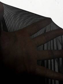 SHEIN Swim Curve Plus Size Women Butterfly Print Mesh V-Neck Short Sleeve Loose Beach Swimsuit Cover Up