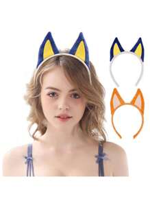 SHEIN 1 件 13*20.5 厘米猫耳朵/狗耳朵头带，可爱生日派对发带发夹头带发饰，适合生日派对婚礼礼物 - 黃色 - 查看 4