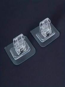 2 piezas Soporte para cortinas de cristal, soporte para cortinas de ventana, soporte ajustable para cortinas sin taladrar, ganchos de pared para cortinas, toallas, suministros de cocina, baño y sala de estar, decoración de baño de verano, accesorios de baño
