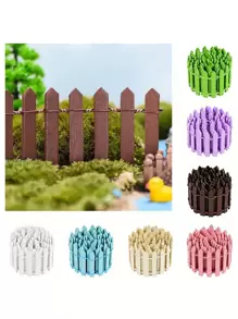 1 件 35 英寸微型仙女花园栅栏，装饰性白色木制尖头栅栏，迷你木制花园栅栏，适用于工艺品、DIY 模型项目、玩具屋、花盆 - 彩色 - 查看 1