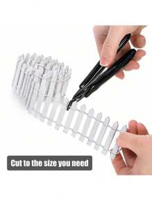 1 件 35 英寸微型仙女花园栅栏，装饰性白色木制尖头栅栏，迷你木制花园栅栏，适用于工艺品、DIY 模型项目、玩具屋、花盆 - 彩色 - 查看 4