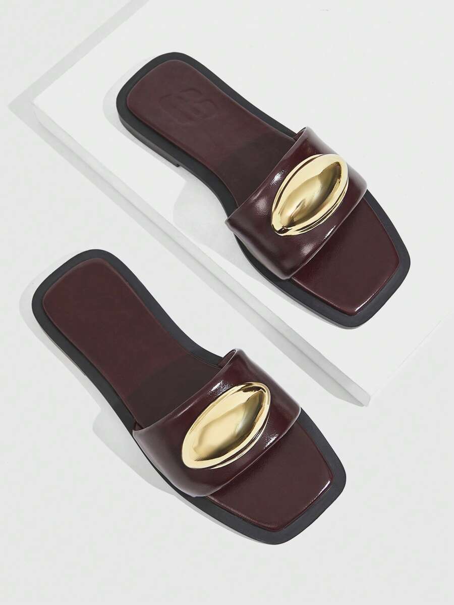 CUCCOO GRLICON صنادل نسائية مسطحة، طراز Y2K، روك بانك، دراجات نارية، فتاة باردة، مناسبة لعيد الهالوين، عيد الميلاد، الحفلات