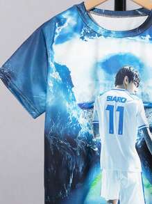 Set 2 bucăți de tricouri sportive de fotbal pentru băieți între adolescenți