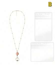 1 Bộ Dây đeo huy hiệu nữ, Dây chuyền huy hiệu có cuộn huy hiệu có thể thu vào, Bao gồm 2 ngăn đựng thẻ ID, Dành cho bé gái, Y tá, Nhân viên văn phòng Trở lại trường học - Nhiều màu - Xem 12