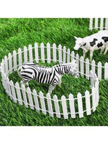 1 件 35 英寸微型仙女花园栅栏，装饰性白色木制尖头栅栏，迷你木制花园栅栏，适用于工艺品、DIY 模型项目、玩具屋、花盆 - 彩色 - 查看 5