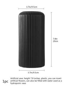 SHEIN 1pc Ceramic Look Plastic Composite Vase, Unbreakable Vase, Height 7.8 Inch Plastic Vase, Simple Tabletop Vase, Dried Flower Vase For Pampas Grass Decoration And Artificial Flower Vase For Home Decor, Bohemian Vase For Wedding Party Table Home Decor,Home Decor,Flower Vase,Centerpiece,Table Decor