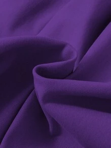 SHEIN 男童纯色褶皱直筒宽松休闲百搭裤 - 紫色 - 查看 5
