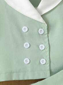 2 pezzi Elegante set per bambina composto da camicia con colletto e gonna, per la primavera/estate