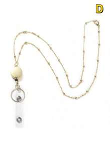 1 Bộ Dây đeo huy hiệu nữ, Dây chuyền huy hiệu có cuộn huy hiệu có thể thu vào, Bao gồm 2 ngăn đựng thẻ ID, Dành cho bé gái, Y tá, Nhân viên văn phòng Trở lại trường học - Nhiều màu - Xem 14