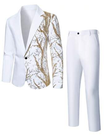 Manfinity AFTRDRK Men's Suit Set, Fashionable Suit For Party, Performance