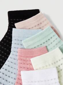 ROMWE 5 Pairs Casual Comfortable Short Socks, Daily Wear - Multicolor - View 1
