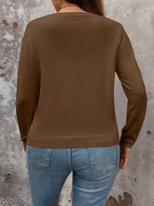 SHEIN LUNE 大码女式纯色长袖单排扣休闲开衫，秋冬款