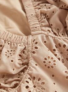 SHEIN MOD Oversize Apricot Jacquard V-Ausschnitt Lässig Urlaubsbluse für Jugendliche