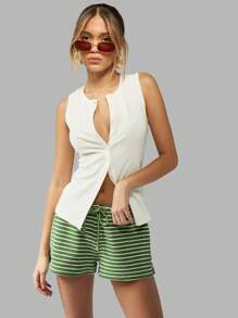 MISSGUIDED 毛巾布沙滩短裤夏季休闲度假抽绳运动毛圈布休闲短裤运动度假装舒适步行短裤