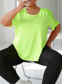 Easithlete Women's Plus Size Fitness Running Sports T-Shirts & Vests - Yellow - View 3