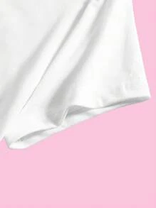 SHEIN Unity 女士马提尼鸡尾酒印花短袖短款 T 恤，夏季 - 白色 - 查看 4