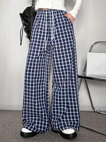 FRIFUL Pantaloni ocazional cu picior drept pentru femei, albastru, primăvară