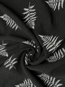 EMERY ROSE Plus-Size Woven Printed Casual Regular Summer Shirt - Black - View 6