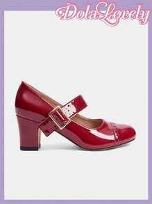 Dola Lovely Zapatos de tacón alto burdeos para mujer, minimalistas y de moda para uso casual diario