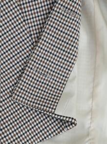 Aveloria Modichic 复古风格两件套：一件格子露肩背心和宽松阔腿裤，优雅的商务休闲装 - 卡其色 - 查看 7