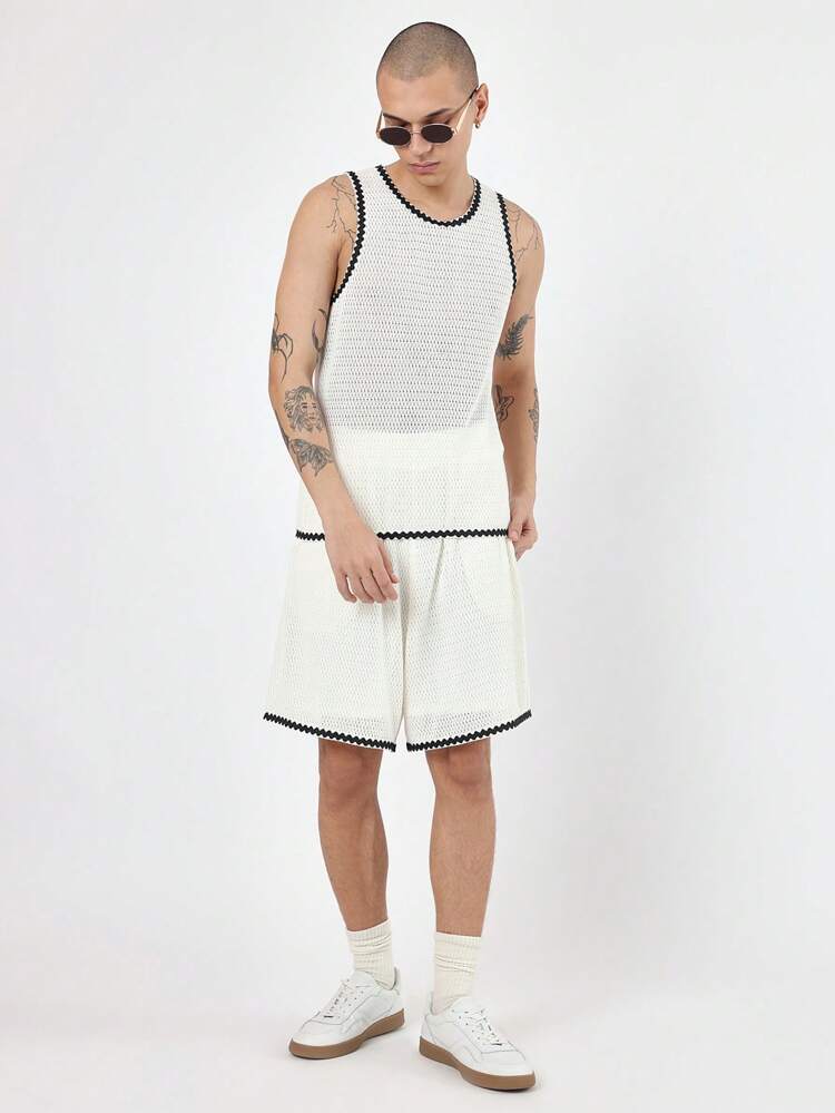 텍스처드 니트 슬리브리스 탱크 코디 세트