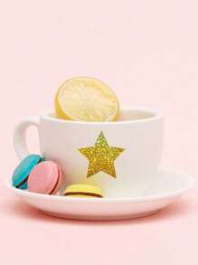 500 miếng/bộ Miếng dán Graffiti hình ngôi sao năm cánh bằng cát mịn bằng laser, giấy tự dính chống thấm nước, dùng để gói quà - Vàng - Xem 5