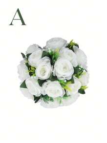 SHEIN 1 pieza, Bolas de flores artificiales centros de mesa de boda, arreglo de flores falsas de rosa e hortensia, centro de mesa artificial para decoración de boda, fiesta y hogar