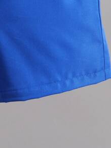 SHEIN 2 件套小男孩棕榈树字母印花短袖 T 恤和短裤套装，适合度假、旅行、放松、日光浴、夏季