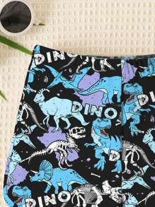 Young Boy Casual Simple Cartoon Print Slim-Fit Swim Trunks Suitable For Summer - Multicolor - View 3