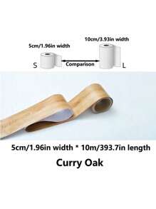 1 miếng băng keo sửa chữa vân gỗ tự dính, 1,97 inch * 393,7 inch, dùng cho đồ nội thất, bàn, sàn, cửa ra vào, cửa sổ, khung, chống thấm nước, màng bảo vệ, tự làm - màu nâu - Xem 2