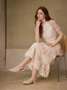 MOTF PREMIUM WOMEN'S FASHION SIMPLE POINTED TOE SLINGBACK FLATS - Apricot - View 10