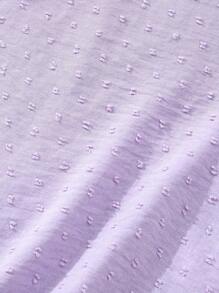 SHEIN Áo cánh tay lửng họa tiết trơn màu đơn sắc cho kỳ nghỉ của cô gái trẻ - Màu Lilac Tím - Xem 8