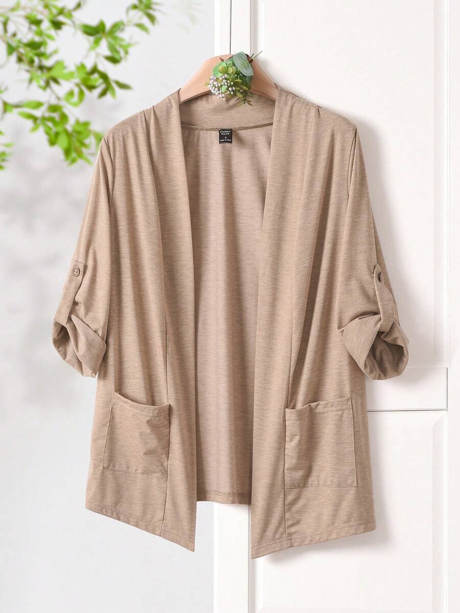 Rusticease Casual Khaki Jacket, Daily Wear For Women, Spring/Summer - Khaki - View 1