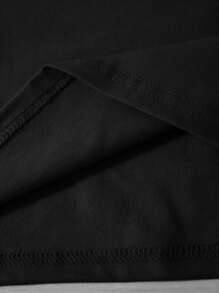 INAWLY Casual Butterfly Print Stand Collar Wide Strap T-Shirt, Spring/Summer - Black - View 3