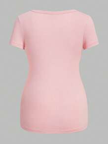 SHEIN 3 件装孕妇纯色 V 领 T 恤