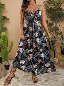 Rometta Women's Floral & Plant Print Cami Dress For Vacation - Multicolor - View 8