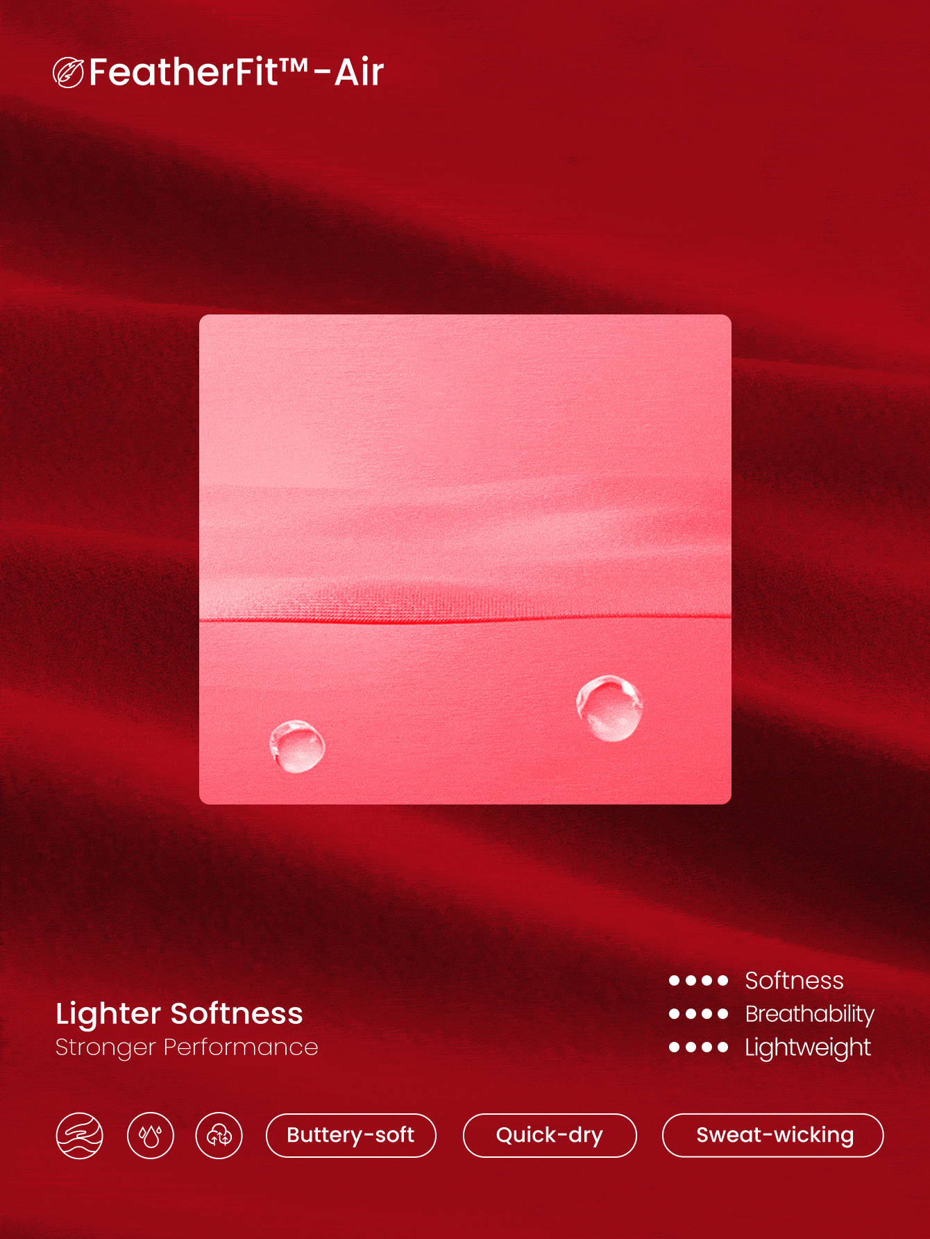 GLOWMODE FeatherFit™-Air Peekaboo 迷你连衣裙，内置短裤口袋，方领，防滑交叉，轻度支撑，低冲击，快干，吸湿排汗 - Fiery Red - 查看 6