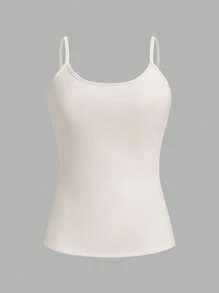 SHEIN EZwear Black & White Knitted Women Camisole - Multicolor - View 6