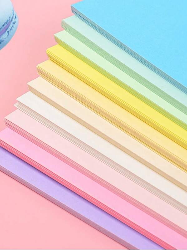 SHEIN A4 Size 230gsm Colored Hard Cardstock Paper Suitable For Children's Diy Handcrafting, Origami, Drawing, Greeting Cards, Printing In The Office Back To School Scrap Book Supplies Craft Supplies Stationery Paper