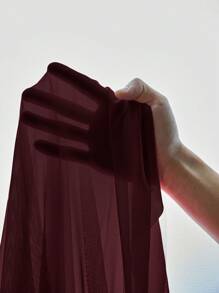 Slumberist Conjunto de camisón y bata de mujer elegante y sexy de unicolor con aplicaciones de encaje y tirantes finos - Granate - Ver 3