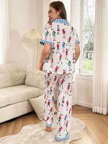 Dream Adore Bộ đồ ngủ tay ngắn in họa tiết hoạt hình bong bóng nhăn cho nữ - Nhiều màu - Xem 2