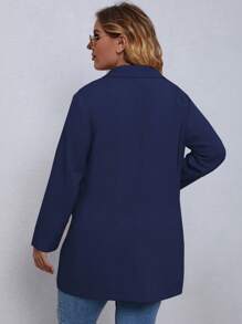 Calvaya Plus Size Solid Color Long Sleeve Simple & Stylish Suit Graduation,Back To School,Teacher Outfits For Women - Navy Blue - View 2
