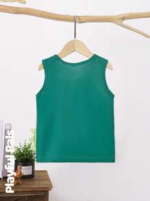 SHEIN 卡通恐龙印花圆领休闲上衣，男童款 - 綠色 - 查看 2