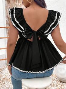 Breezaya Camisa de verano bohemia informal de talla grande para mujer