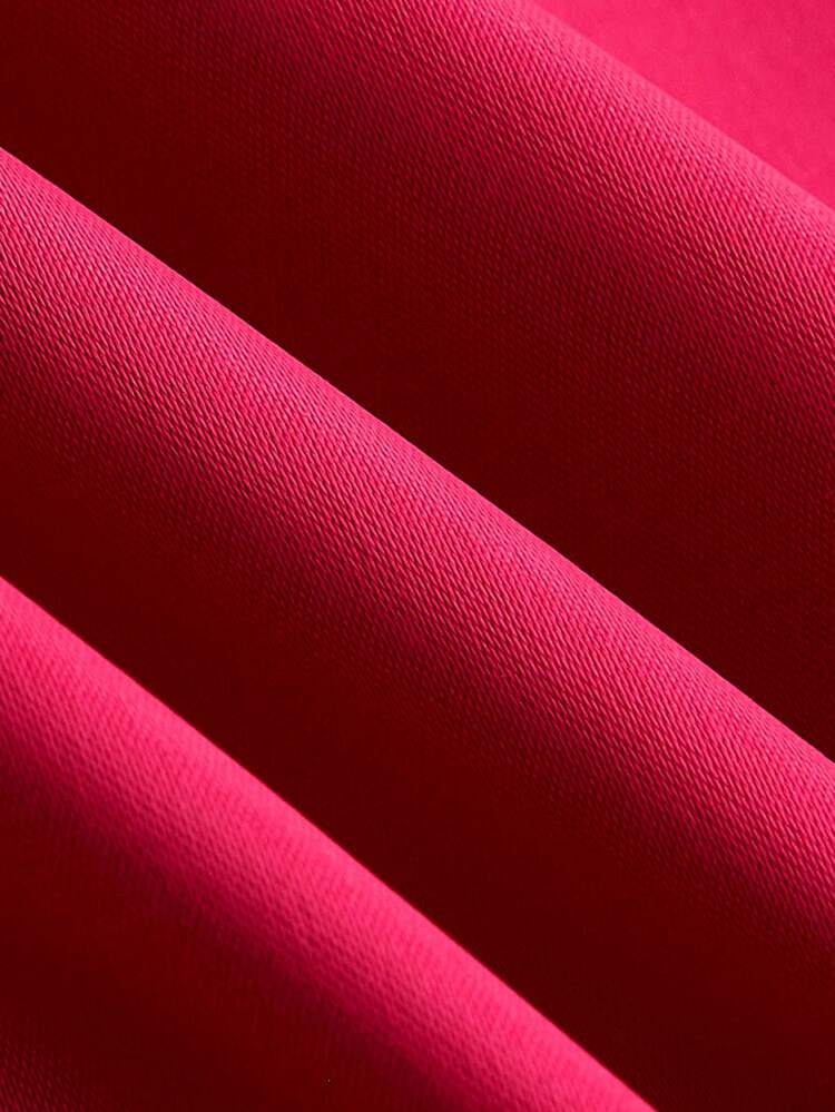 SHEIN Maija Czerwona kokardka dekoracyjna satynowa mini sukienka dla kobiet, elegancki styl retro, pochlebna dla figury, lato