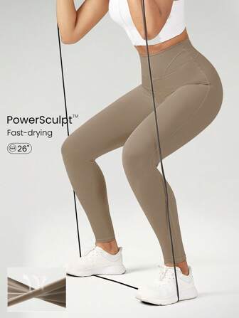 GLOWMODE 26" Powersculpt Training Leggings Medium Impact Training Workout Quick Dry Moisture Wicking Cool Feeling Gym Fall Winter