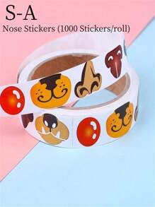 SHEIN 1 set de 3 rouleaux, autocollants créatifs de bandes dessinées DIY, 6 styles, yeux colorés, nez, bouche, barbe, autocollants adhésifs non séchants pour l'artisanat fait main, la décoration, l'école et le stockage
