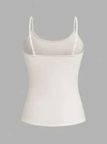 SHEIN EZwear Black & White Knitted Women Camisole - Multicolor - View 5