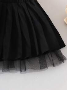 Baby Girl Korean Style Cute Casual Pleated Woven Mesh Hemline Tulle Skirt